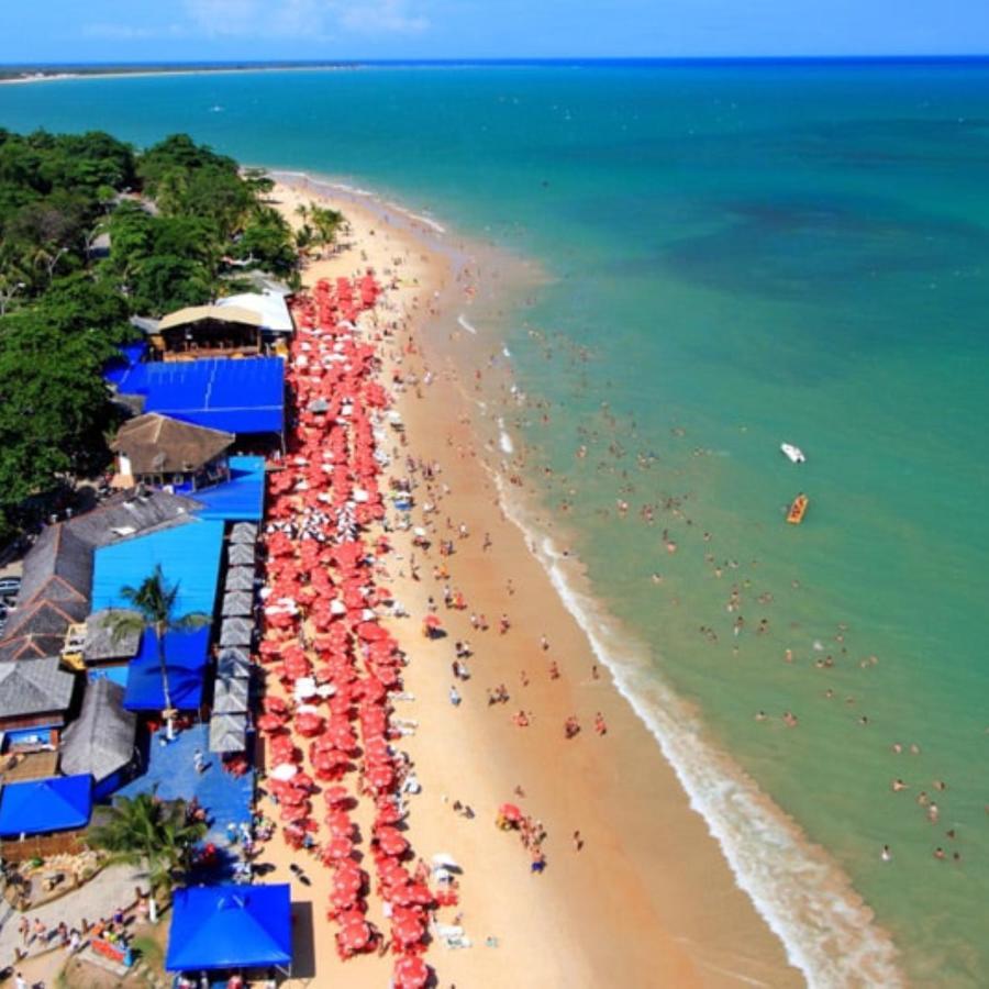De Frente Pra Praia Apartamento Da Cris Taperapua - Condominio America Praia Flat Porto Seguro Exteriér fotografie